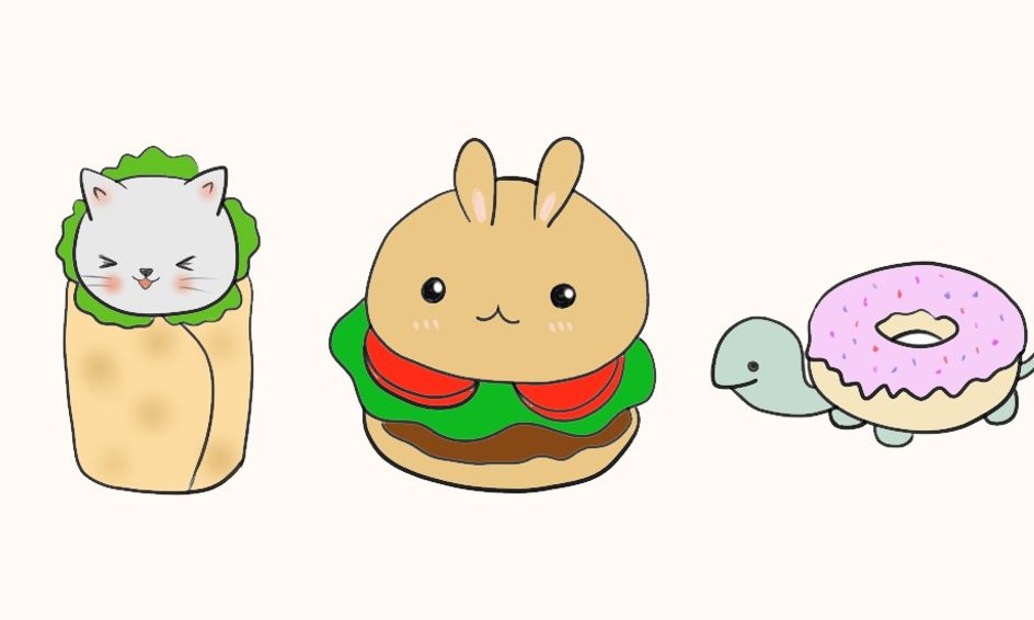 Draw Cute Food Animals Fun Food Cartoons That Look Like Animals