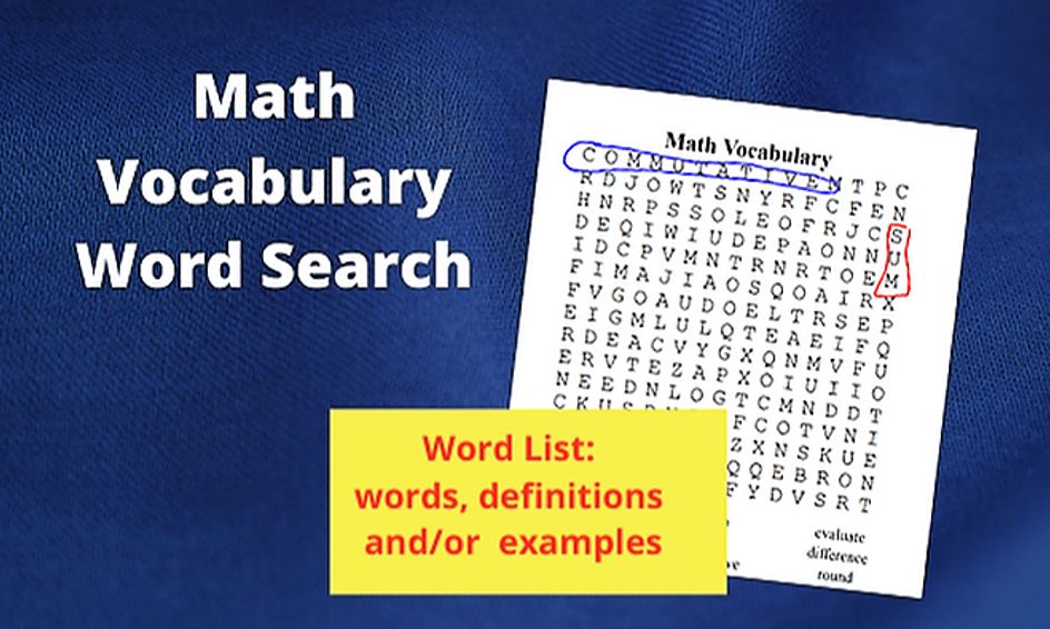 Math Vocabulary Word Search Game with Friends ( First Grade ...