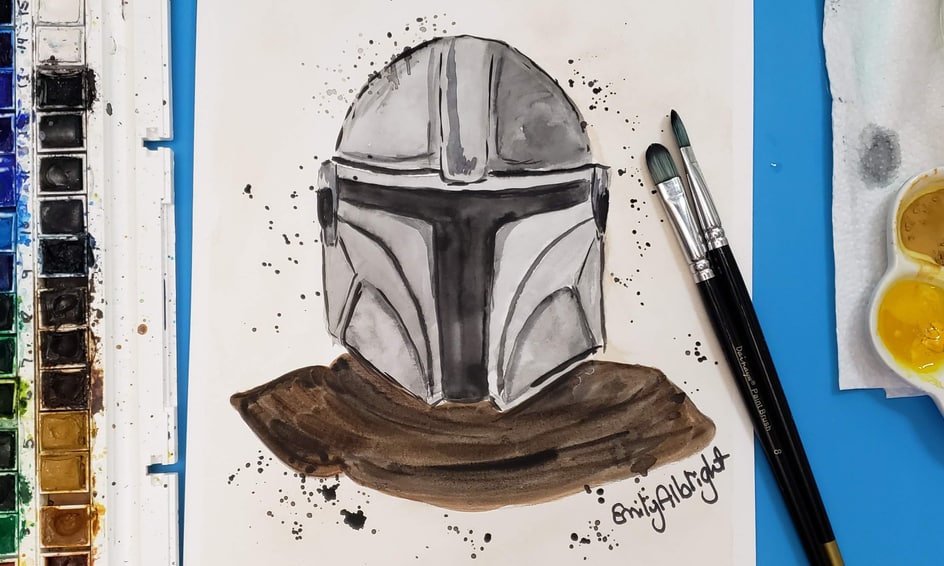 picture Easy Watercolor Painting For Class 6 star wars mandalorian easy watercolor painting step by step draw paint fun small online class for ages 9 13