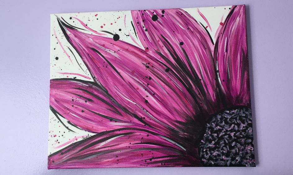 Acrylic Painting Workshop Colorful Sunflower Small Online Class