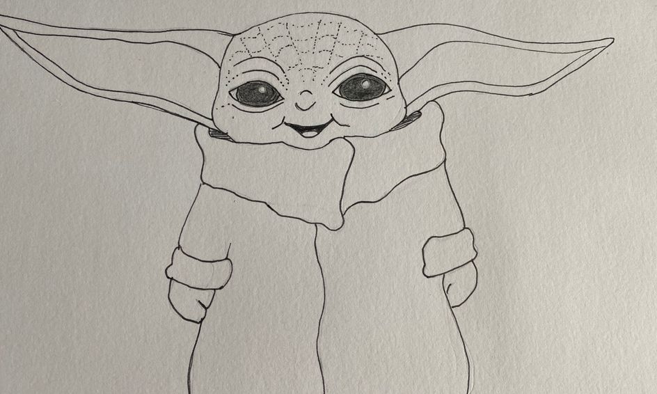 Draw Baby Yoda / the Child / Grogu With Step by Step Demonstrated