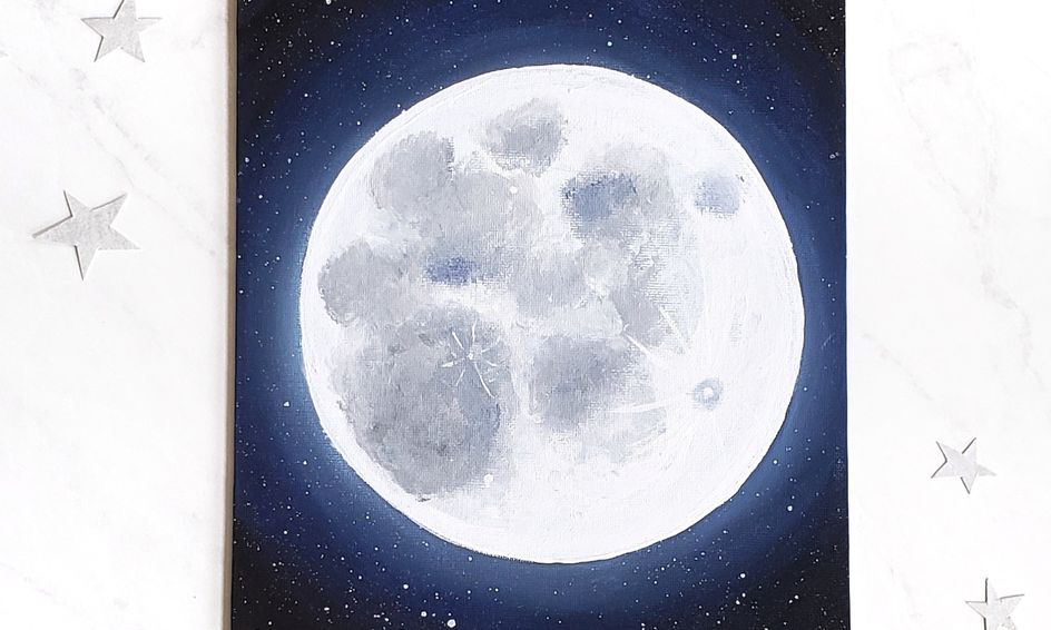 Acrylics 101 All About Painting A Glowing Full Moon Small