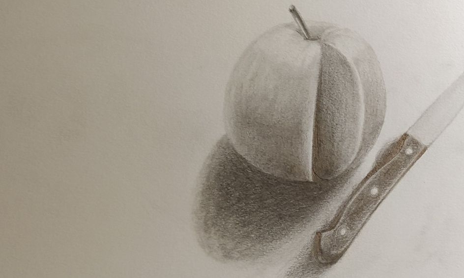 pics Pencil Sketch Easy Apple Shading apple and a knife drawing pencil shading sketching small online class for ages 9 14