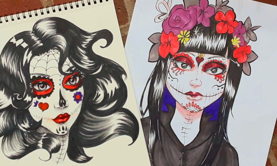 Draw Day Of The Dead Catrina Face Small Online Class For Ages 10 15 Outschool Pictures of cats drawn in pencil or watercolor can be a good decoration in a child's room. draw day of the dead catrina face small online class for ages 10 15
