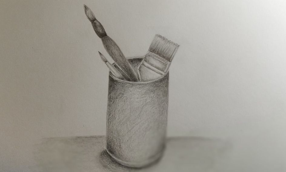 Still Life Techniques Pencil Drawing Of A Cup With Brushes Small Online Class For Ages 9 14 Outschool