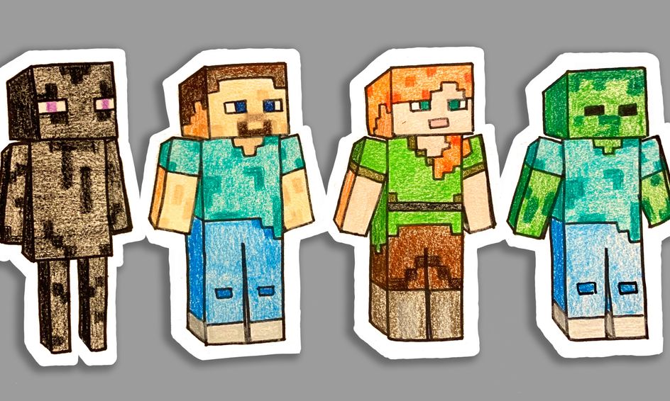 Learn How to Draw Minecraft Characters! Small Online Class for Ages 6