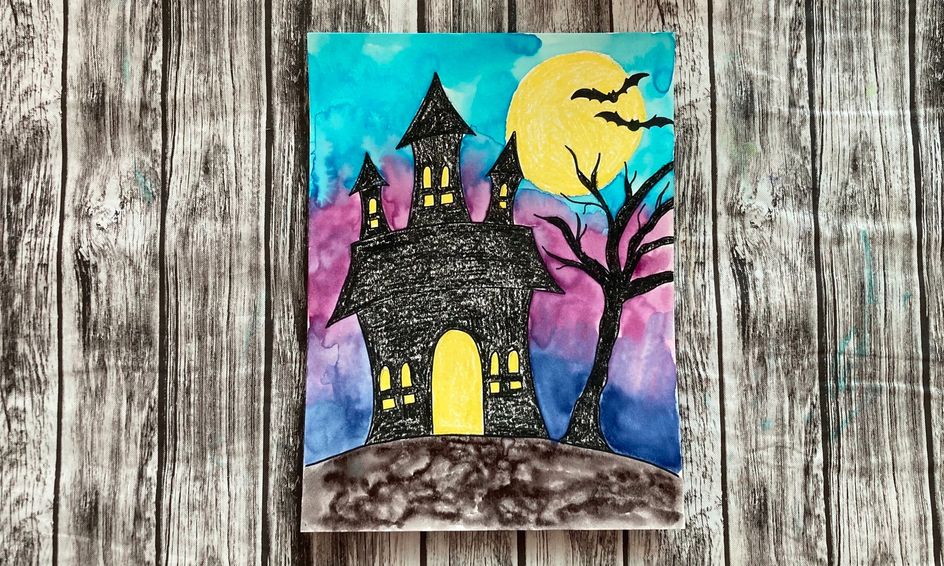 Halloween How To Draw And Paint A Spooky Haunted Mansion With The Bunny Lady Small Online Class For Ages 7 12 Outschool
