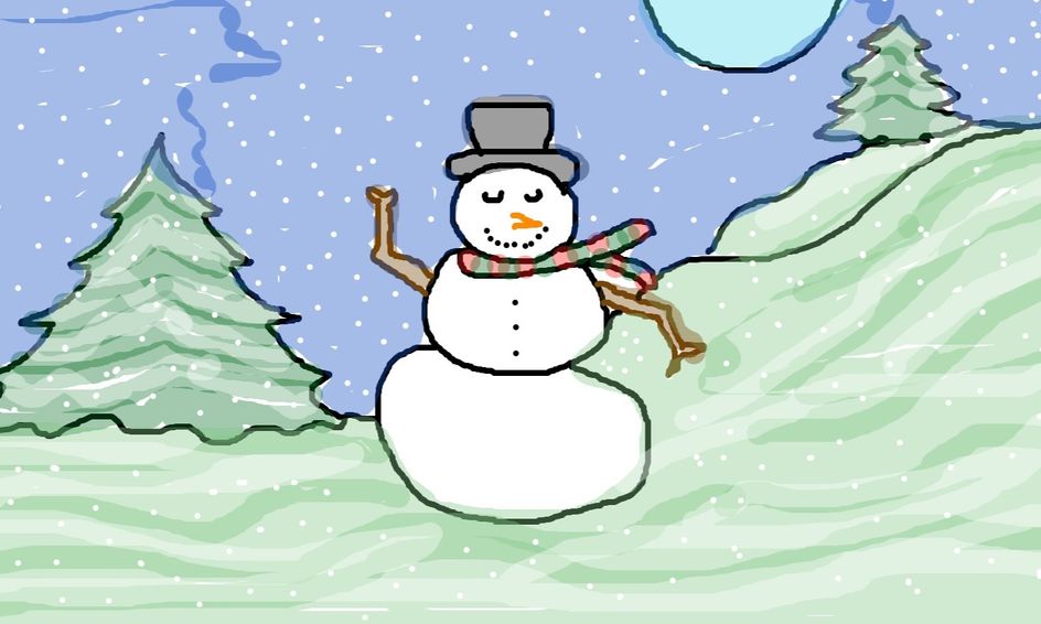 Learn How to Draw a Winter Snowman Scene! Small Online Class for Ages