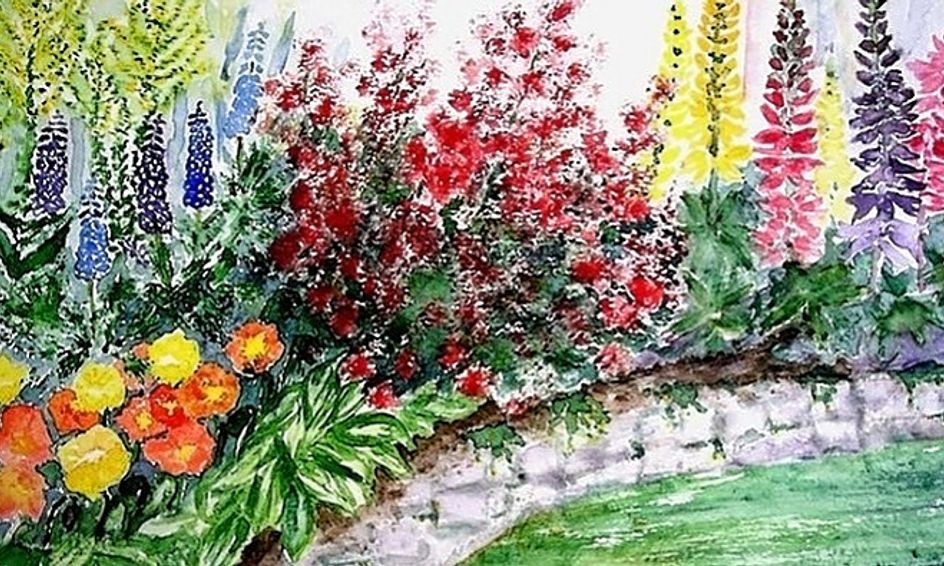 A Walk In A Garden Landscape Painting Small Online Class For