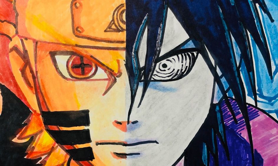 Naruto Uzumaki And Sasuke Uchiha Advanced Anime Drawing Small