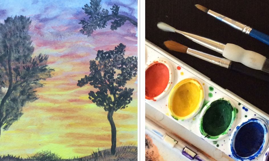 Sunsets And Silhouettes Painting A Watercolor Landscape Small