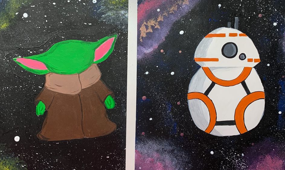 Outer Space Acrylic Painting Flex Class With The Child And Bb 8