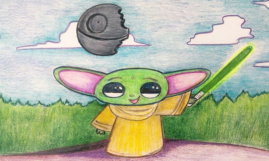 Baby Yoda May The Force Be With You Drawing Art Mix With Mrs Roxy Small Online Class For Ages 5 10 Outschool
