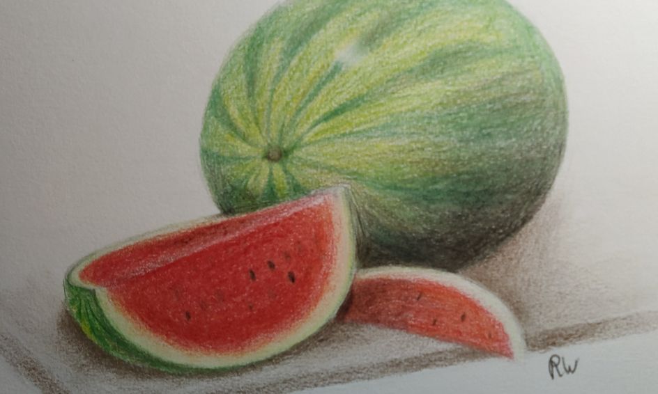 How to Draw Realistic Watermelons With Colored Pencils | Small Online ...
