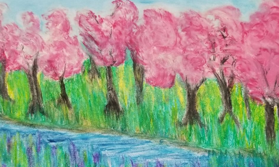Cotton Candy Cherry Blossoms Small Online Class For Ages 8 13