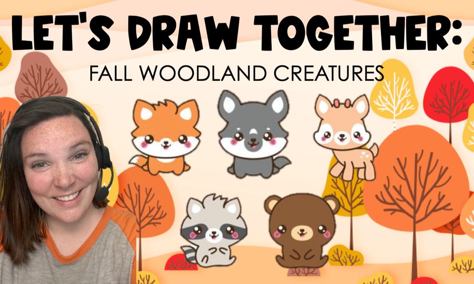 Let S Draw Together Fall Woodland Creatures Small Online Class For Ages 5 9 Outschool,Girls Faces Cartoon