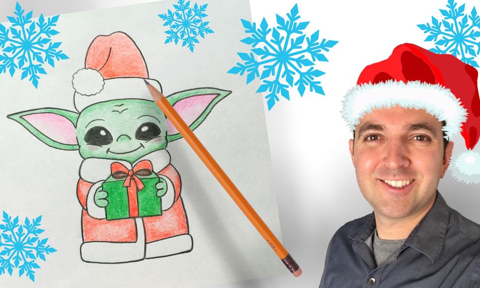 How To Draw Christmas Baby Yoda Grogu Small Online Class For Ages 8 13 Outschool