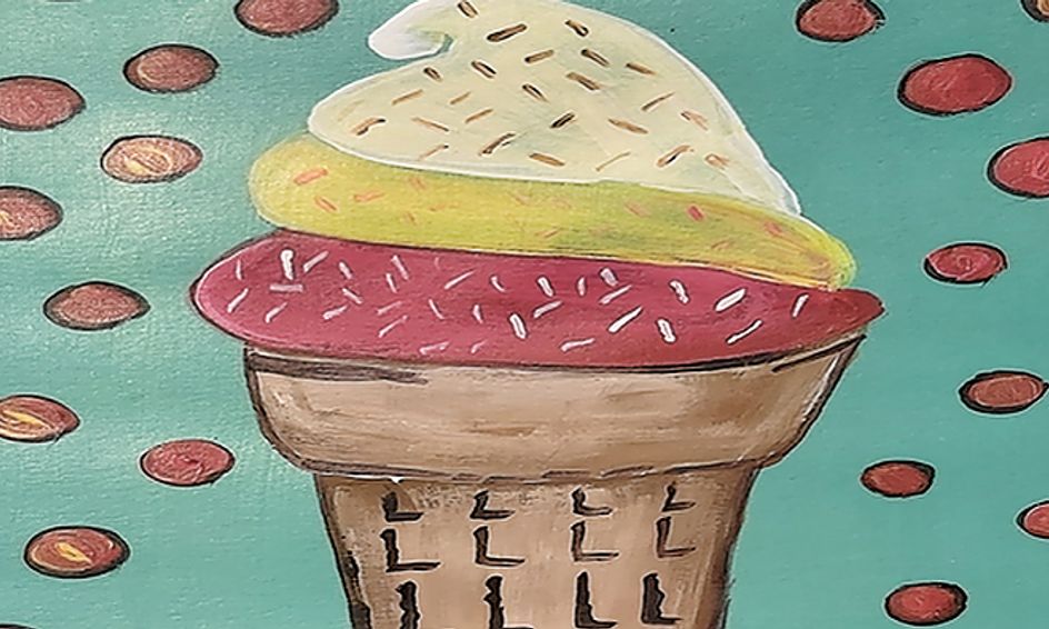 Paint A Happy Ice Cream Cone Small Online Class For Ages 9 13
