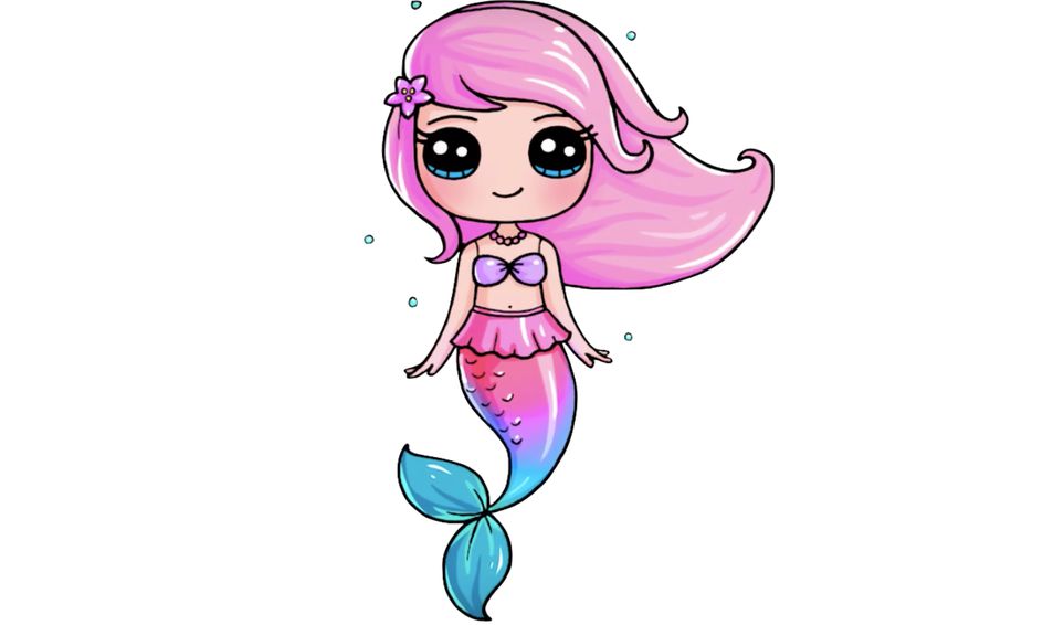 Come and Draw a Cute Mermaid with Me! Small Online Class for Ages 69