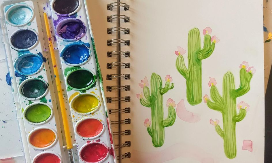 Draw And Watercolor Paint Desert Cactus Small Online Class For