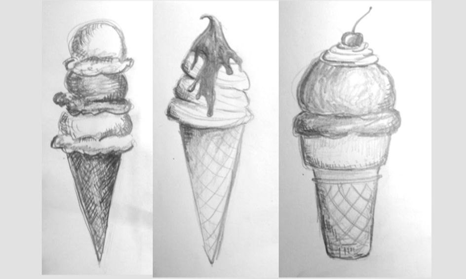 Drawing Ice Cream! Shading and Cross-Hatching for ages 11-13 | Small ...