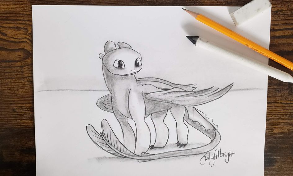 Draw How to Train Your Dragon Light Fury ~ Step by Step Easy ...