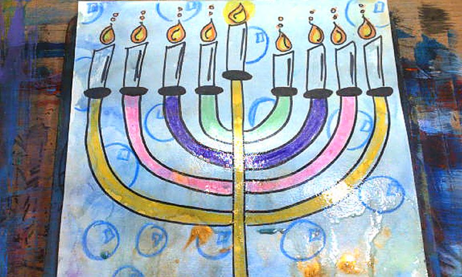 Watercolor Expressions Hanukkah Menorah Small Online Class For Ages 7 12 Outschool