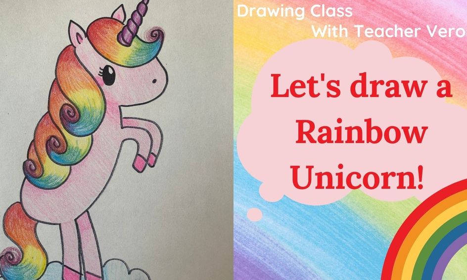 Drawing Class How To Draw A Cute Rainbow Unicorn Small Online Class For Ages 4 9 Outschool