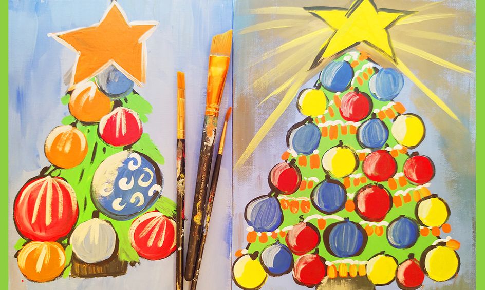Christmas Tree Acrylic Painting Step By Step No Experience Necessary Small Online Class For Ages 6 9 Outschool
