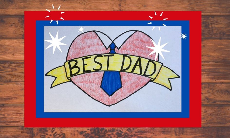 Learn to Draw Father's Day Card Small Online Class for Ages 59