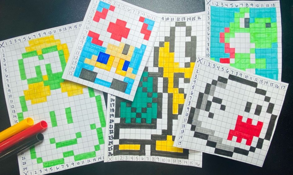 Flex Pixel Art Set 2 8 Bit Mario Bros On Graph Paper Small Online Class For Ages 6 11 Outschool