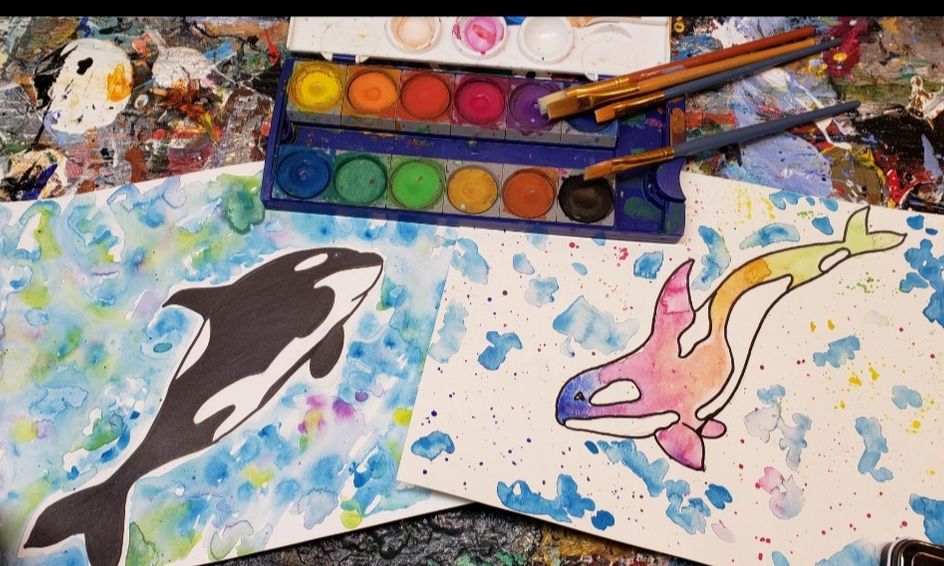 Watercolor Expressions Orcas Small Online Class For Ages 9 13 Outschool - killer whale roblox