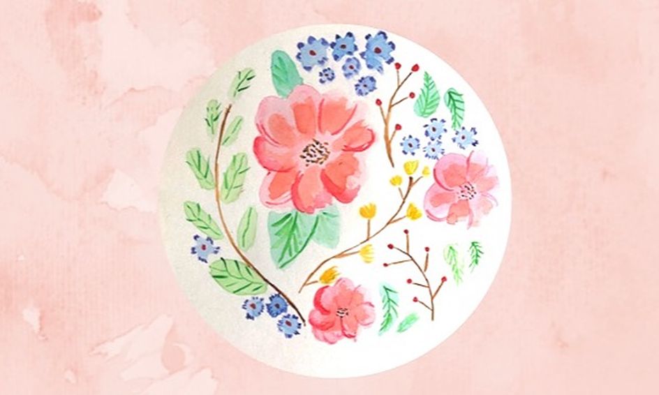 Layered Floral Watercolor Painting Small Online Class For Ages 8