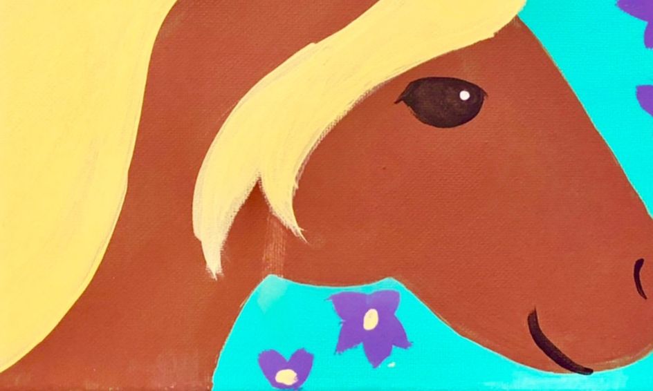 Horse With Violets Canvas Painting With Mrs Maas Small Online