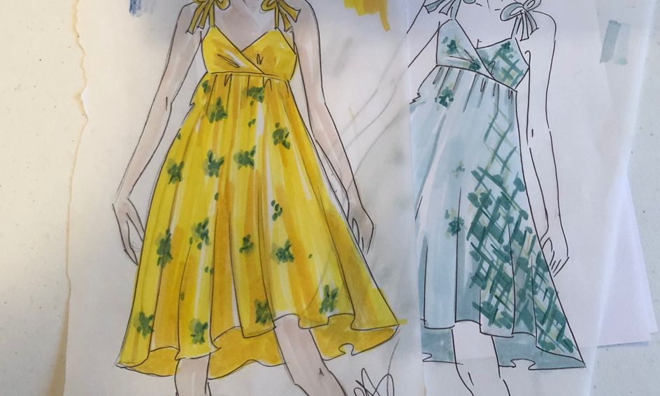 Fashion Illustration How To Sketch A Summer Dress Fabric Flow