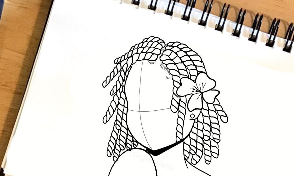 Learn How To Draw A Cute Twist Hairstyle & Flower Accessory! Small