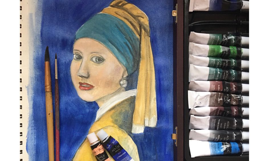Acrylic Painting Vermeer S Girl With A Pearl Earring Teens Ages