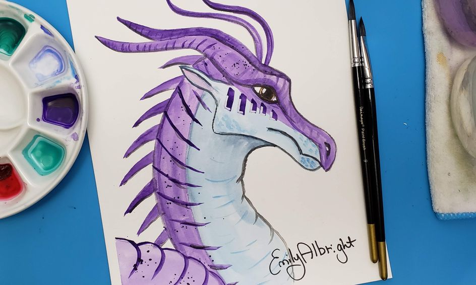 Dragon Drawings Wings Of Fire Dragon Draw Watercolor Paint Dragon Blue Silkwing From Wings Of Fire Series Small Online Class For Ages 9 14 Outschool dragon draw watercolor paint dragon blue silkwing from wings of fire series small online class for ages 9 14