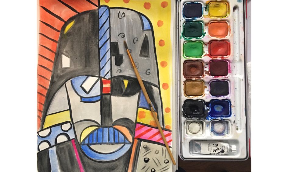 Let S Draw Paint A Romero Britto Inspired Darth Vader Ages 8 Small Online Class For Ages 8 12 Outschool