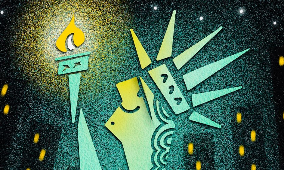 How About That Illustrate A Night Scene Of Statue Of Liberty