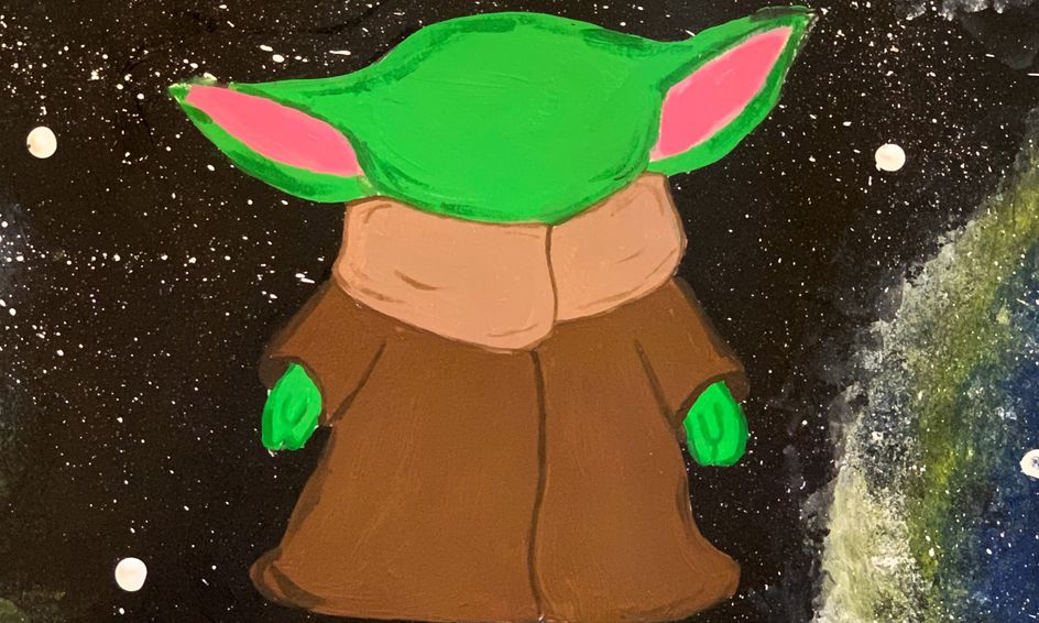 Painting With Acrylics Outer Space And Baby Alien Small Online