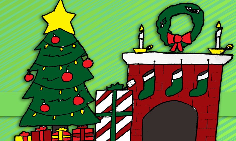 Seasonal Art Class Drawing A Christmas Tree And Decorations