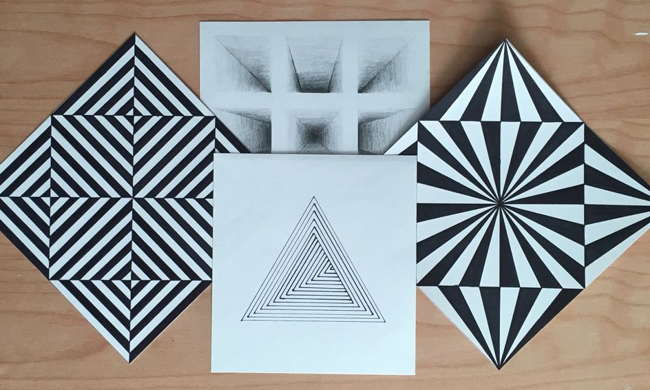 Squares and Triangles Optical Illusion Art Flex Class Ages 9-14 | Small ...
