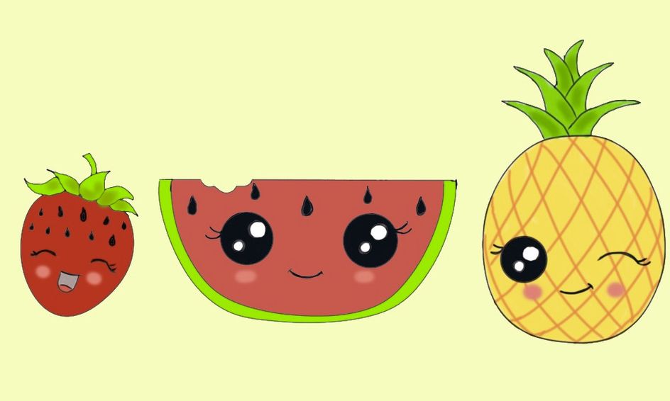 Let's Draw and Color Cute Fruits Kawaii Style Small Online Class for