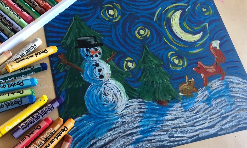 Draw Or Paint A Van Gogh Inspired Winter Scene Small Online Class For Ages 7 12 Outschool