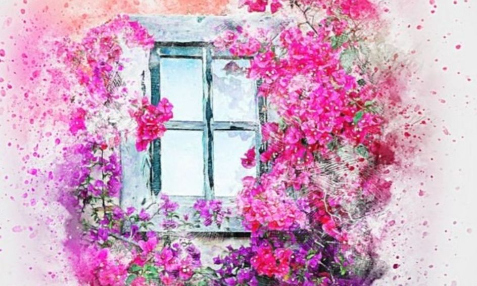 Painting Of A Beautiful Window With Flowers Small Online Class