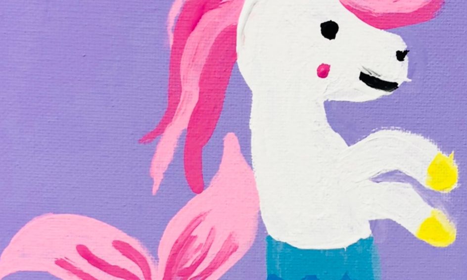 Unicorn Mermaid Canvas Painting With Mrs Maas Small Online