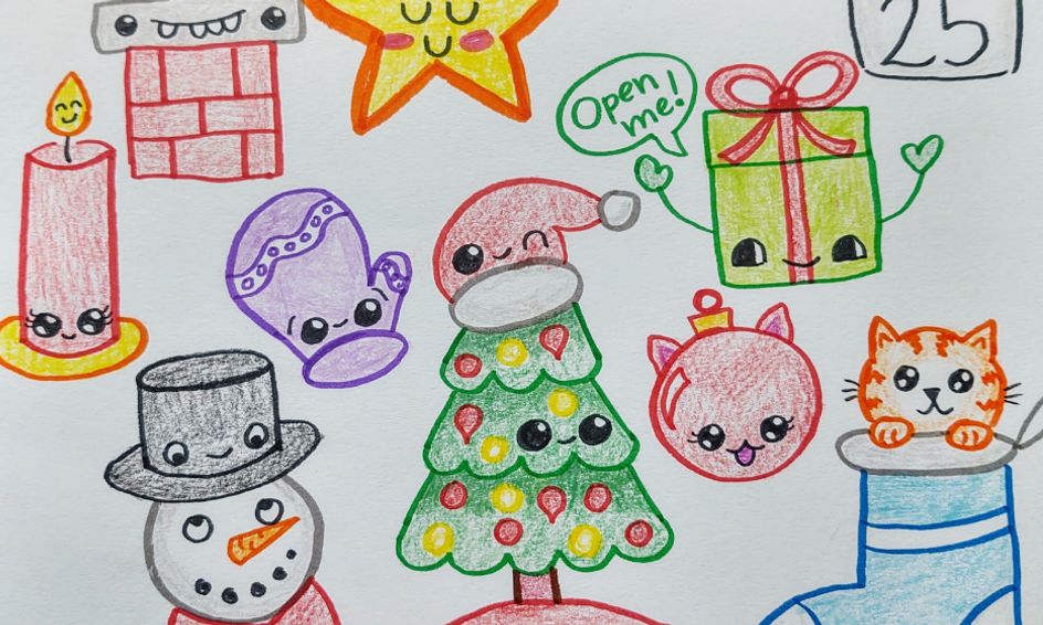 Cute Christmas Drawing 1 Kawaii Doodles Small Online Class For Ages 5 9 Outschool Just pick the one that works best for you and start designing. cute christmas drawing 1 kawaii doodles small online class for ages 5 9