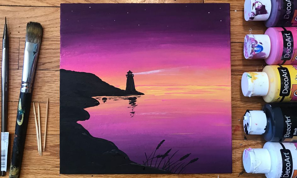 Simple Acrylic Painting Lighthouse At Sunset Small Online Class For Ages 9 12 Outschool I find colors difficult to choose for my paintings and i admit, i often make some terrible choices! simple acrylic painting lighthouse at sunset small online class for ages 9 12