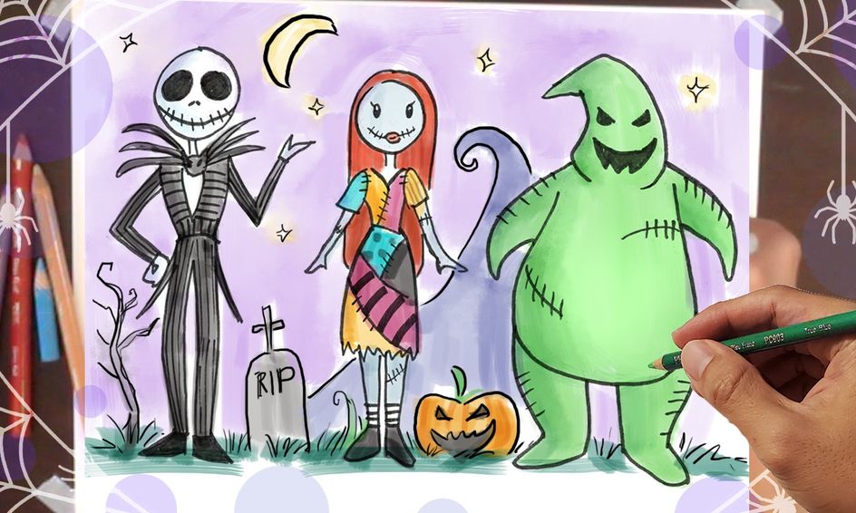 Drawing Nightmare Before Christmas Characters Step By Step Small Online Class For Ages 8 11 Outschool Merry christmas celebration with children kids drawing illustration for christmas celebration images for drawing. drawing nightmare before christmas characters step by step small online class for ages 8 11